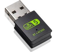 LETNERNY-Bluetooth Clé Wifi Usb Pour Pc, Ac600 Mbps Adaptateurs Bluetooth 4,2, Dongle 2,4 Ghz/5,8 Ghz Carte Pour Portable Pc Windows 11/10/8/8,1/7/Xp, Mac 10.9-10,15