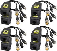 LETNERNY-Bnc À Rj45 Émetteur-Récepteur Dc Power Passive Audio Video Balun Hd-Cvi/Tvi/Ahd/Cvbs Avec Pr Dc Pour 720P-1080P 3Mp 4Mp 5Mp 8Mp Cctv Security Dvr Système Caméra Surveillance (19Cm/4Paires)