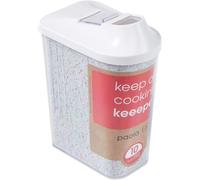 LETNERNY-Boîte Verseuse Pour Aliments Secs, Couvercle De Do Réglable, Plastique , 1,5 L, 11,5 X 7 X 21 Cm, Paola, Blanc