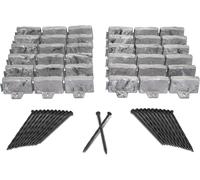 Letnerny-Bordure Paysagère No-Dig Avec Pointes D'ancrage, Bordure De Jardin Décorative Aspect Pierre, 6,9 Cm De Haut, Kit De 4,6 M, Gris Ardo