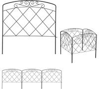 Letnerny-Bordure Potager, Clôture Jardin 4 Éléments, Métal, Design Antique, H X L 41,5 X 245 Cm, Noir