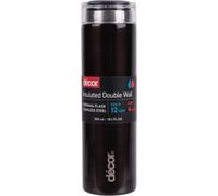 Letnerny-Bouteille Isotherme Isolée À Double Paroi Flacon À Café En Acier Inoxydable Avec Revêtement Brillant Jusqu'à 12 Heures De Chaleur 300 Ml, Noir