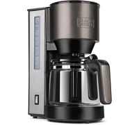 LETNERNY-Bxco870E - Cafetière Filtre 870 W, 12 Tasses, Verseuse En Verre, Réservoir 1,25 L, Filtre Permanent, Système Anti-Goutte, Arrêt Automatique, Inox Et Noir