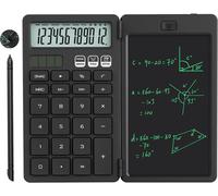 LETNERNY-Calculatrice Avec Tablette D'Écriture, Calculatrice De Base Portable Pour Élèves Du Primaire Et Du Collège, Noir
