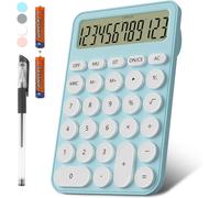 LETNERNY-Calculatrices Taille De Bureau 15,9 * 10,6 Cm, Batterie Calculatrice De Bureau À 12 Chiffres Grand Écran Clairement, Grande Calculatrice De Bureau Grandes Touches(Bleu)
