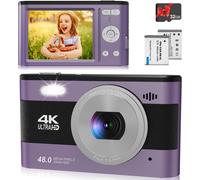 LETNERNY-Cámara 4K, Foto De 48 Mp/Video 4K 30Fps Fhd/Pantalla De 2,8 Pulgadas/Zoom De 18X, Cámara Digital Compacta Con Tarjeta Sd, Cámara Para Niños/Niños/Adolescentes/Estudiantes/Principiantes