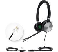 LETNERNY-Casque Filaire Yhs36 Qd Vers Rj9 Pour T¿¿l¿¿phones De Bureau Compatibles Avec Les T¿¿l¿¿phones Poly Snom Grandstream Casque Voip De Bureau Avec Microphone ¿C Cable Double/170 G/2,1 M