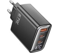 Letnerny-Chargeur Gan 67w Pour Pr S Murales Européennes, 2x Usb-C, 1x Usb-A, Affichage Digital Des Watts, Compatible Pd 3.0, Qc4+, Pps, Pour Iphone, Macbook, Ipad, Samsung Galaxy, Xiaomi, Nintendo S