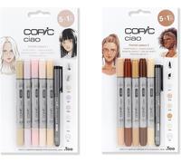 Letnerny-Ciao Lot De 5 + 1 Marqueurs De Couleur Pour Portrait 1 Et 2 Thèmes Pour Art Et Artisanat, Coloriage, Graphique, Surligneur, Design, Anime, Professionnels Et Débutants, Fournitures Artistique