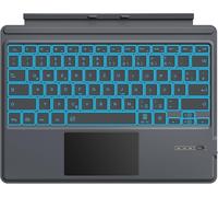 LETNERNY-Clavier Allemand Compatible Avec Microsoft Surface Pro 7 Plus/Pro 7/Pro 6/Pro 5/Pro 4/Pro 3, Clavier Qwertz Bluetooth Avec Pavé Tactile, Rétroéclairage Led 7 Couleurs, Batterie Rechargeable,