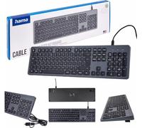 LETNERNY-Clavier Filaire Ck-400 Noir Et Gris (Puce Qwerty Polona , Clavier Usb Rétroéclairé, Bouton Ai, Ergonomique, Silencieux, Câble Détachable, Touches Multimédia)