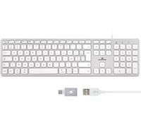 LETNERNY-Clavier Français Azerty Filaire Pour Mac - Touches Concaves Et Silencieuses, 13 Raccourcis Multimédia, Adaptateur Usb/Usb-C
