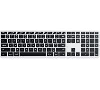 LETNERNY-Clavier Sans Fil Slim X3 Qwerty Anglais, Clavier Bluetooth Avec Pavé Numérique, Rétroéclairé, Multi-Dispositif Pour Macbook Pro/Air Et Mini, Ipad Pro/Air, Imac Et Plus ¿ Argent, Disposition