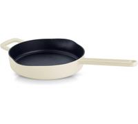 Letnerny-Collection Moments Poêle En Fonte Émaillée (26 Cm), Anti-Adhésive, À Bord Haut, Avec Bords Verseurs, ?illet De Suspension, Sans Pfas/Ptfe, Compatible Induction, Blanc Ivoire