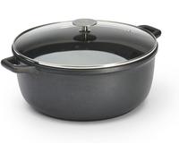 Letnerny-Coquelle Antiadhésive Choc Extreme Avec Couvercle En Verre - Diamètre 28 Cm -