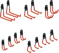 LETNERNY-Crochet Mural, Set De 14, Support Pour Outils, Acier, Caoutchouté, Rangement Outils De Jardin, Noir-Orange