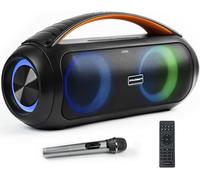 LETNERNY-D93 - Enceinte Bluetooth Portable Ipx5 Hautparleur Waterproof. Enceinte D'Extérieur Sans Fil. Stéréo Sans Fil. Lecteur De Son Puissant Avec Lumières Led Intégrées. Micro-Sd, Radio Fm, Usb.