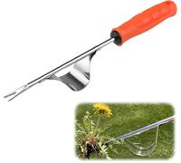 LETNERNY-Désherbeur En Acier Inoxydable, Arrache-Pissenlit Avec Manche, Désherbeur Avec Poignée En Bois, Râteau À Gazon, Outil D'Élimination Des Mauva s Herbes Pour Le Jardin, Désherbage, Détachage