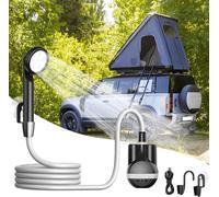 Letnerny-Douche De Camping Avec Pompe, Kit De Douche De Camping Avec Batterie, 2200 Mah, Pompe Rechargeable, Tuyau De Douche De 2 M, Pour Jardin, Voyage, Lavage De Voiture, Douche Mobile