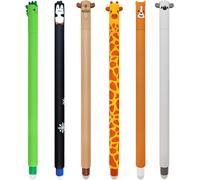 Letnerny-Elephant - Stylo Gel Effaçable, Avec Bille Sur L'extrémité,Lot De 6 Stylos À Encre Gel Effaçables, Stylo À Encre G-El De Dessin Animé Avec Gomme, Thème Éléphant