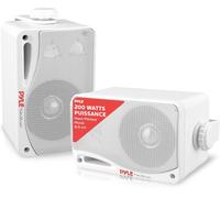 LETNERNY-Enceinte DExtérieur Bluetooth 200W, Paire DEnceintes Actifs Et Passifs 3 Voies, Montage Au Mur Ou Au Plafond, Haut Parleur Mural Étanche, Utilisation Sur Patio/L'Intérieur/LExtérieur, Blanc