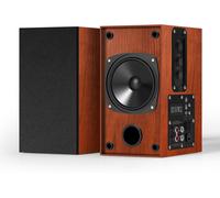 LETNERNY-Enceinte Pour Platine Vinyle & Pc - Enceinte Active Bibliothèque 2X30W, Haut-Parleur Avec Pr Jack, 4"" Woofer Basse, Double Entrée Rca, Structure En Bois, Jaune