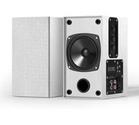 LETNERNY-Enceinte Pour Platine Vinyle & Pc - Enceinte Active Bibliothèque 2X30W, Haut-Parleur Avec Pr Jack, 4"" Woofer Basse, Double Entrée Rca, Structure En Bois, Blanc