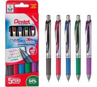 Letnerny-Energel Xm Lot De 5 Stylos Roller Rétractables 0,7 Mm Couleurs Assorties