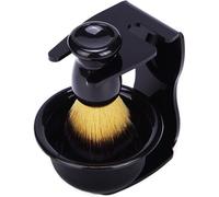 Letnerny-Ensemble De Ra 3 En 1 Pour Barbe Avec Blaireau Et Bol De Ra Pour Homme,Barber Tools Blaireau De Ra Avec Porte (Noir)