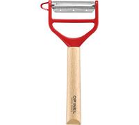 Letnerny-Eplucheur T-Duo - Manche En Bois De Hêtre - Double Lame Inox - Epluche-Légumes, Préparation De Juliennes - Idéal Pour Droitiers Et Gauchers - Rouge