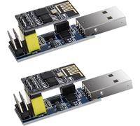 LETNERNY-Esp8266 Esp-01 Esp01S Module Émetteur-Récepteur Sans Fil Série Wifi Et Kit Adaptateur Convertisseur De Puce Usb Ch340C X2