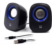 LETNERNY-Ew3501 - Haut-Parleurs Stéréo 2.0 Pour Système Audio, Alimentation Usb, Noir/Bleu
