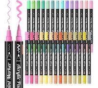 Letnerny-Feutre Acrylique Pastel, 28 Marqueurs Peinture Acrylique Pastel À Double Pointe (Pinceau Et Fine), Marqueur Acrylique Sur Céramique Plastique, Feutre Peinture Pour Calligraphie, Bricolage