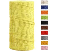 LETNERNY-Ficelle Jute 2Mm X 100M Ficelle De Jardin Cordelette Jute Corde Naturel Chanvre Cordelette De Jardinage Pour Emballage De Décoration Cadeau, Bricolage D'Art Créatif, Mariage (Jaune)