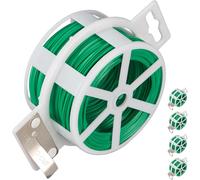 LETNERNY-Fil De Fer Jardin, Jeu De 5, 50 M, Enrobage Plastique, Our Plantes, En Bobine, Coupeur, Inoxydable, Vert