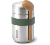 Letnerny-Flasque Alimentaire Isotherme - Thermos Acier Inoxydable, Bouchon Hermétique - Chaleur 6h, Froid 8h - Sangle & Cuillère - 400ml - Argent/Olive