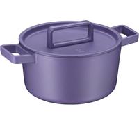 Letnerny-Flavour Cocotte En Fonte Émaillée Avec Couvercle À Picots De Condensation Violet 24 Cm