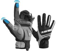 Letnerny-Gants Velo Hiver Polaire Homme Femme Coupe-Vent Réflechissant Anti-Choc Anti-Dérapant Avec Gel Rembourré Pour Cyclisme Vtt Écran Tactiles Noir M-2xl
