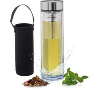 Letnerny-Gourde À Thé Avec Filtre, 450 Ml, Bouteille En Verre Borosilicaté, À Emporter, Housse Néoprène, Transparent
