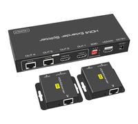 LETNERNY-Hdmi Splitter Extender 1 Entrée 2 Sorties 50M Sur Cat5E 6 Ethernet Transmetteur Récepteur Pr En Charge Des Préréglages Edid 1080P Uniquement Besoin D'Une Alimentation Tx Pour Le Travail