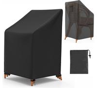 Letnerny-Housse De Cha De Jardin Imperm¿¿Ables 65x65x80/120cm, Housses De Meubles D'ext¿¿Rieur En Oxford 600d Avec Rev¿ºtement Pu, Housse De Cha Empilable Avec Sortie D'air, Cordon De Serrage, 4 Boucl