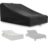 Letnerny-Housse De Cha Longue Pour 2 Personnes Imperm¿¿Able, Housse De Double Cha Longue D'ext¿¿Rieur Avec Poign¿¿E De Transport Et Cordon De Serrage,420d (210 * 160 * 40/90cm,Noir)