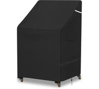 Letnerny-Housse De Protection Pour Cha S Empilables Tissu Oxford 600d Tr¿¿S R¿¿Sistant Avec Boucles,Imperm¿¿Able,R¿¿Sistant Aux Uv Housse Cha De Jardin Exterieur (65x75x85/120cm,Schwarz)