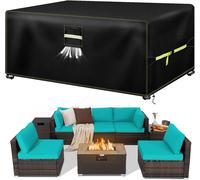 LETNERNY-Housse Table De Jardin, 600D Tissu Oxford Housses Pour Mobilier 250X150X90Cm, Bache Salon De Jardin Avec Grilles D'A¿¿ration, Imperm¿¿able, Coupe-Vent, Anti-Uv Couverture De Protection Meuble