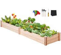 LETNERNY-Jardinière, Lit De Jardin Surélevé En Bois De Sapin 240X60X25 Cm Bac De Plantation Pour Cultiver Des Fleurs, Végétaux, Herbes, Plantes Grasses Dans Jardin, Terrasse, Patio, Balcon, Couleur B