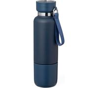 Letnerny-Jerrican Isotherme En Acier Inoxydable De 500 Ml Avec Un Gobelet De 300 Ml Intégré Dans La Base Et Deux Options De Transport Interchangeables (Bleu Marine)