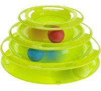 Letnerny-Jeu Interactif Pour Chats Twister En Plastique, Avec Pieds Anti-Dérapant, 4 Couches, 3 Balles Incluses, Ø 24,5 X 13 Cm