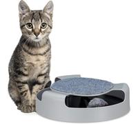 Letnerny-Jouet Chat, Chatons, Circuit Rond Avec Souris, Griffoir, Occupation, Interactif, H X D 7 X 25,5 Cm, Gris