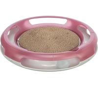Letnerny-Jouet Pour Chats Race & Scratch - Avec Carton À Gratter Et Balle De Jeu - Pieds En Caoutchouc Antidérapants - Balle À Visser Et À Remplir Avec Catnip Ou Hochet - Ø 37 Cm - 41415