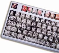 LETNERNY-Keycaps, 108 Touches Rétroéclairées Keycap Pbt Layout Key Caps Profil Oem Ansi Pour Clavier Mécanique Cherry Mx Pour Touches De Poker Ducky Keyboard/Annie/Keyboard (Ne Vend Que Des Keycaps)